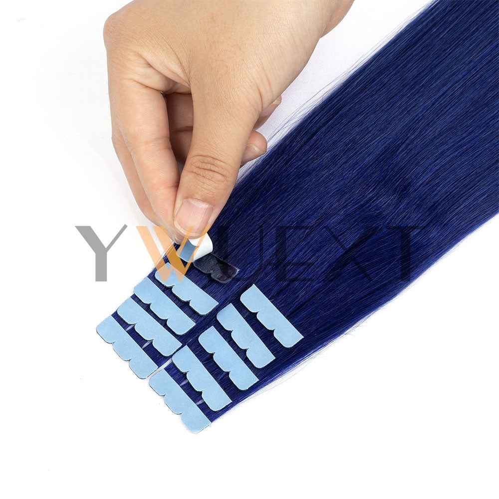 Cabelo Humano em Fita Mini YWUEXT em Cores Fantasia 12-20 polegadas Liso Natural Sem Costura Extensões de Cabelo em Fita para Penteado de Saída