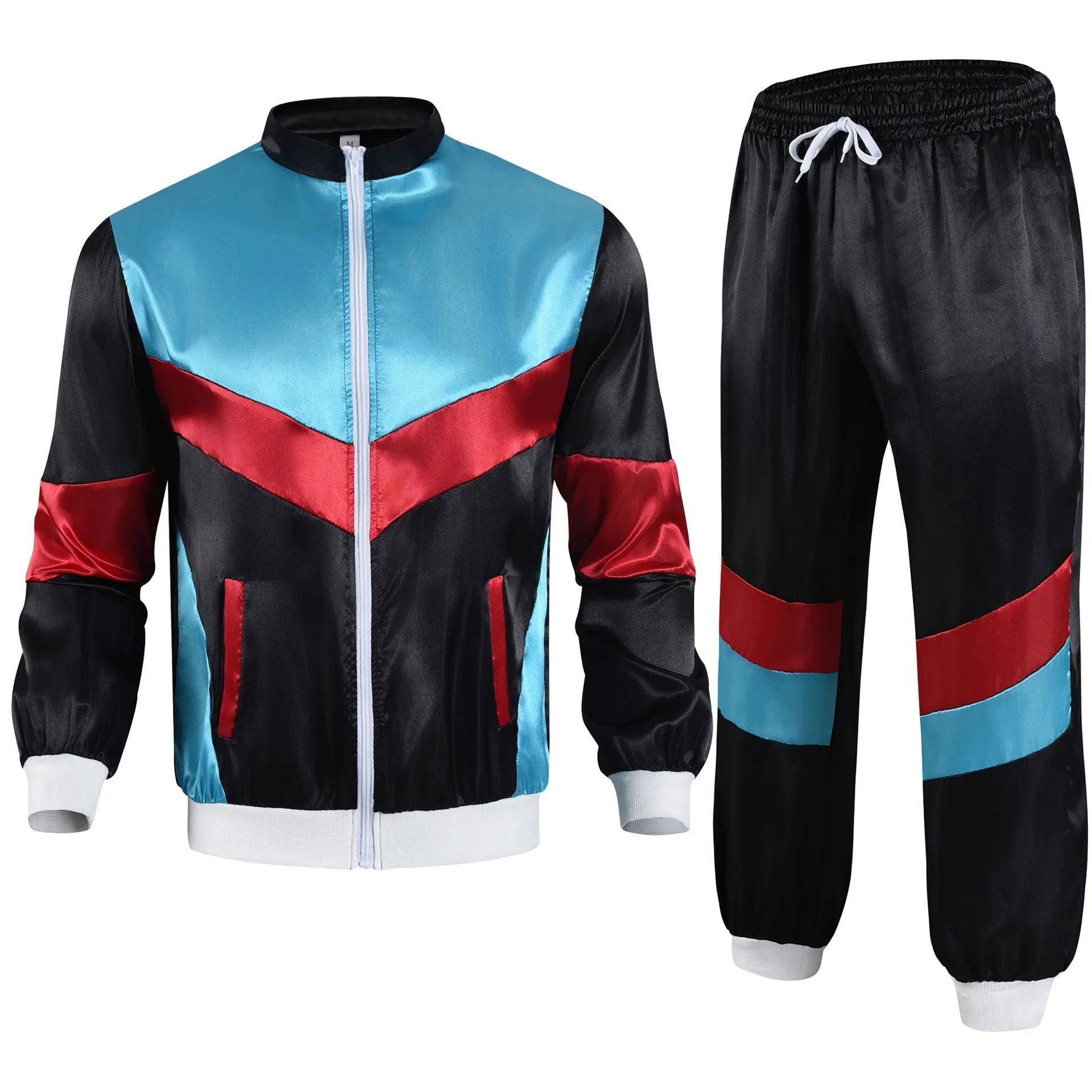 1990s Disco Tracksuit 2pcs Jogging Wear Retro Style Carnival Theme Party Suit Live Cosplay Jacket and Pants  cosplay costumes