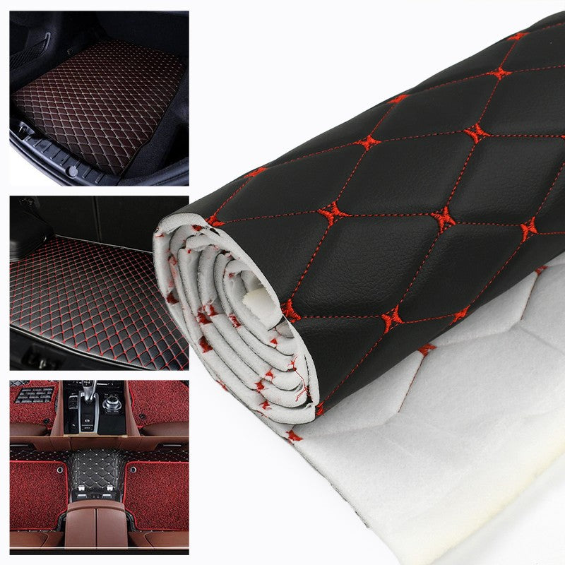 45/90x160cm Special Offer Embroidered Plaid Fabric Sponge Interlayer Leather Fabrics for Car Interior Seat Cushion Decoration