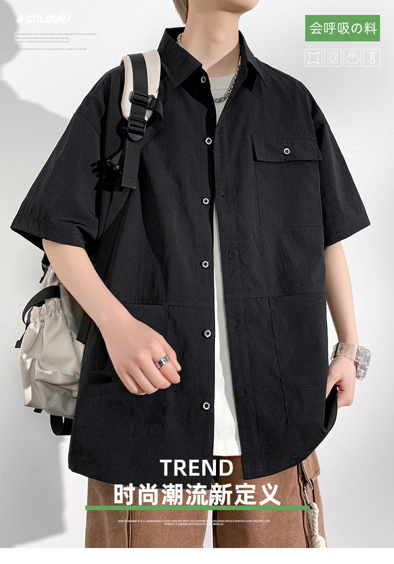 Men Shirt Short Sleeve Summer Sportswear Oversize 6XL 7XL 8XL 10XL Plus Size Formal Casual Streetwear Loose Pocket High Quality