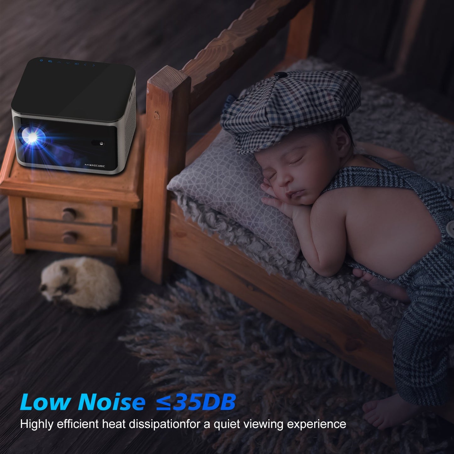 Projetor Magcubic 580ANSI Foco Automático Android 11 4K 1080P Wifi6 Controle de Voz Allwinner H713 BT5.0 Home Cinema HY350 Pro
