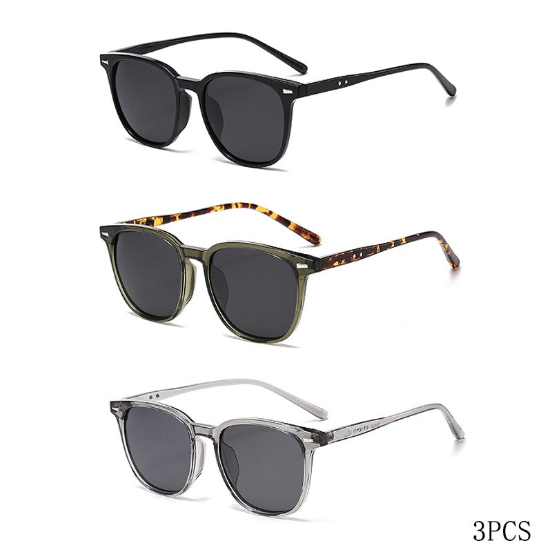 2025 New Ultra Light Square Black Face Enhancing Sunglasses With Trendy Natural Color And Uv Resistant  Sunglasses 3069