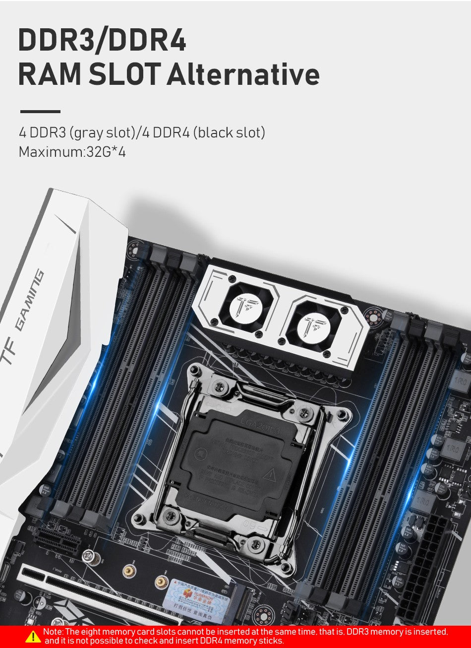 Placa-mãe HUANANZHI X99 TF LGA 2011-3 XEON X99 com suporte para Intel E5 2666 2678 2696 v3 v4 DDR3 DDR4 memória RECC NÃO-ECC NVME