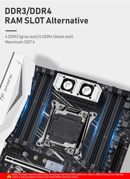 Placa-mãe HUANANZHI X99 TF LGA 2011-3 XEON X99 com suporte para Intel E5 2666 2678 2696 v3 v4 DDR3 DDR4 memória RECC NÃO-ECC NVME