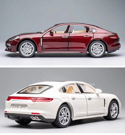 1:24 Scale Panamera Miniature Car Model Toys Alloy Diecast with 6 Doors Opened Pull Back Toy Vehicles for Kids Birthday Gift