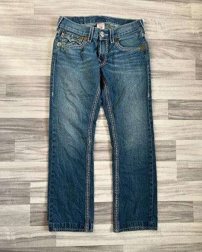 Vintage Y2k Buddha Embroidered Jeans for Men Clothing Casual High Street Straight and Versatile Men Jeans Baggy Men Pants