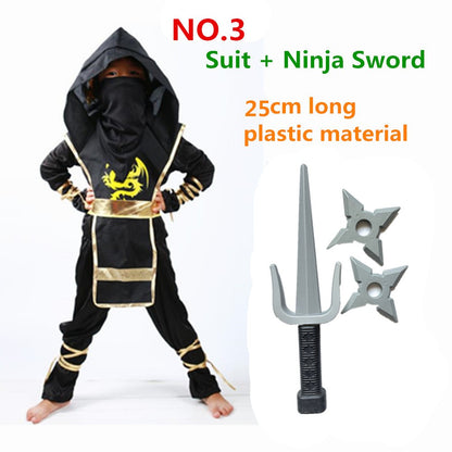 Kids Costume Ninja Cosplay Boys Birthday Party Fancy Dress Children Carnival Suit Clothing