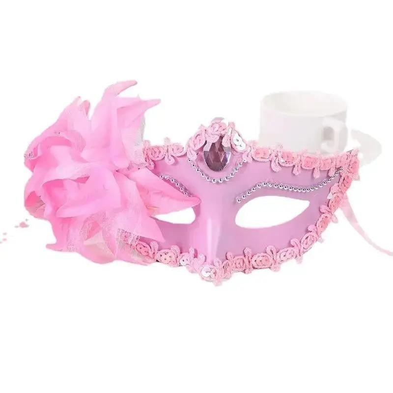 2026 Halloween Lace Half Face Mask Lily Flower Sexy Princess Cosplay Mask Party Dress Up Wearing Accessories
