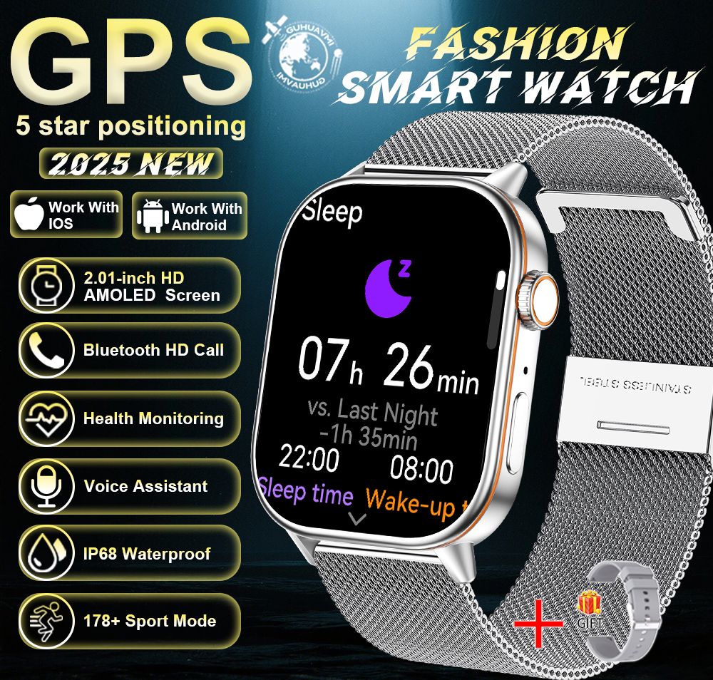 2025 New Military Dual-band GNSS GPS Smart Watch Men Compass 10ATM Waterproof Bluetooth Call Heart rate Sports Smart Watch Women