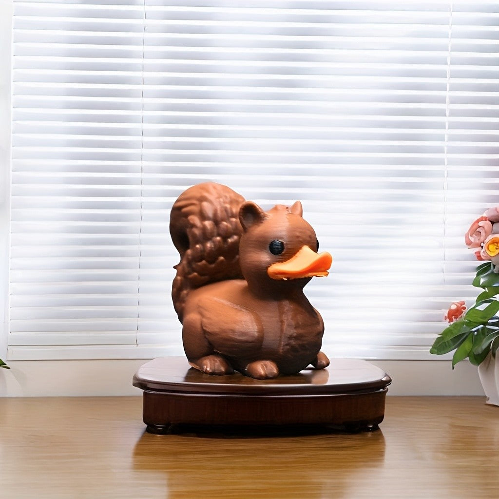 A creative squirrel and duck ornament for Christmas and holiday decoration.