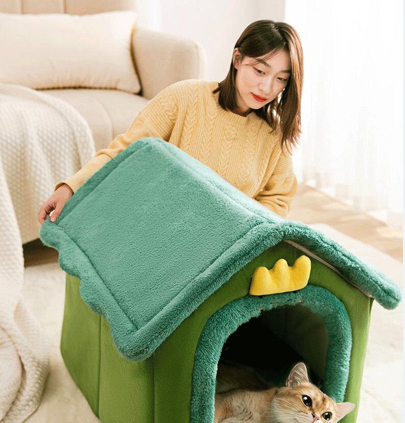 Casa de Cachorro Dobrável, Casinha, Cama, Tapete Para Cães Pequenos e Médios, Gatos, Quente de Inverno, Cama de Gato, Ninho, Produtos Para Animais de Estimação, Cesta, Caverna de Filhotes, Sofá Para Pets