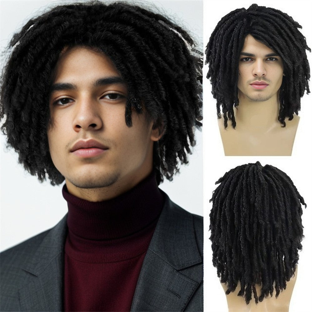 Peruca Trançada Suja Africana, Peruca Trançada Sintética, Capacete Masculino Completo, Roupa Diária Popular, Peruca Trançada Preta Rock Ball