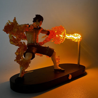 Ace of Spades Anime Night Light One Piece Luffy Figure Decoração de Presente para Quarto de Meninos Iluminação Ambiente de Estudo