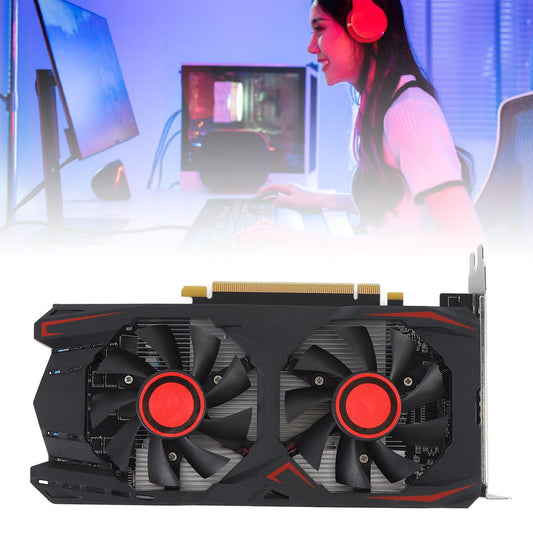 Gaming Graphics Card PCIE 2.0 16X Slot Double Fan HD Multimedia Interface Graphics Card Low Noise DVI VGA Interface for Work
