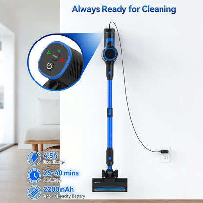 INSE V50 Cordless Vacuum Cleaner Powerful Suction 6-in-1 Lightweight Stick Vacuum with Rechargeable Battery for Carpets Pet Hair