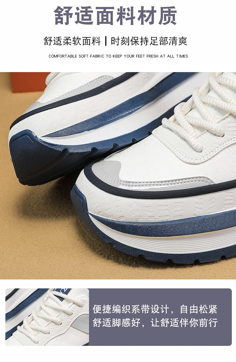 PARZIVAL Men Sneakers Casual Shoes Fashion Outdoor Sports Shoes Runner Tenis Trainer Leather Running Shoes Breathable Men Shoes