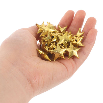 50Pcs Golden Star Christmas Tree Topper Mini Treetop Decor Elegant Holiday Party Decoration Festive Tree Adornment Xmas Star