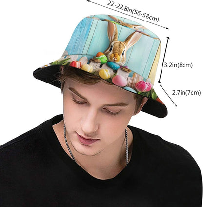 Easter Eggs 4 Bucket Hat for Women Men Summer Travel Beach Sun Cap Easter Hat Outdoor Fisherman Hat Unisex