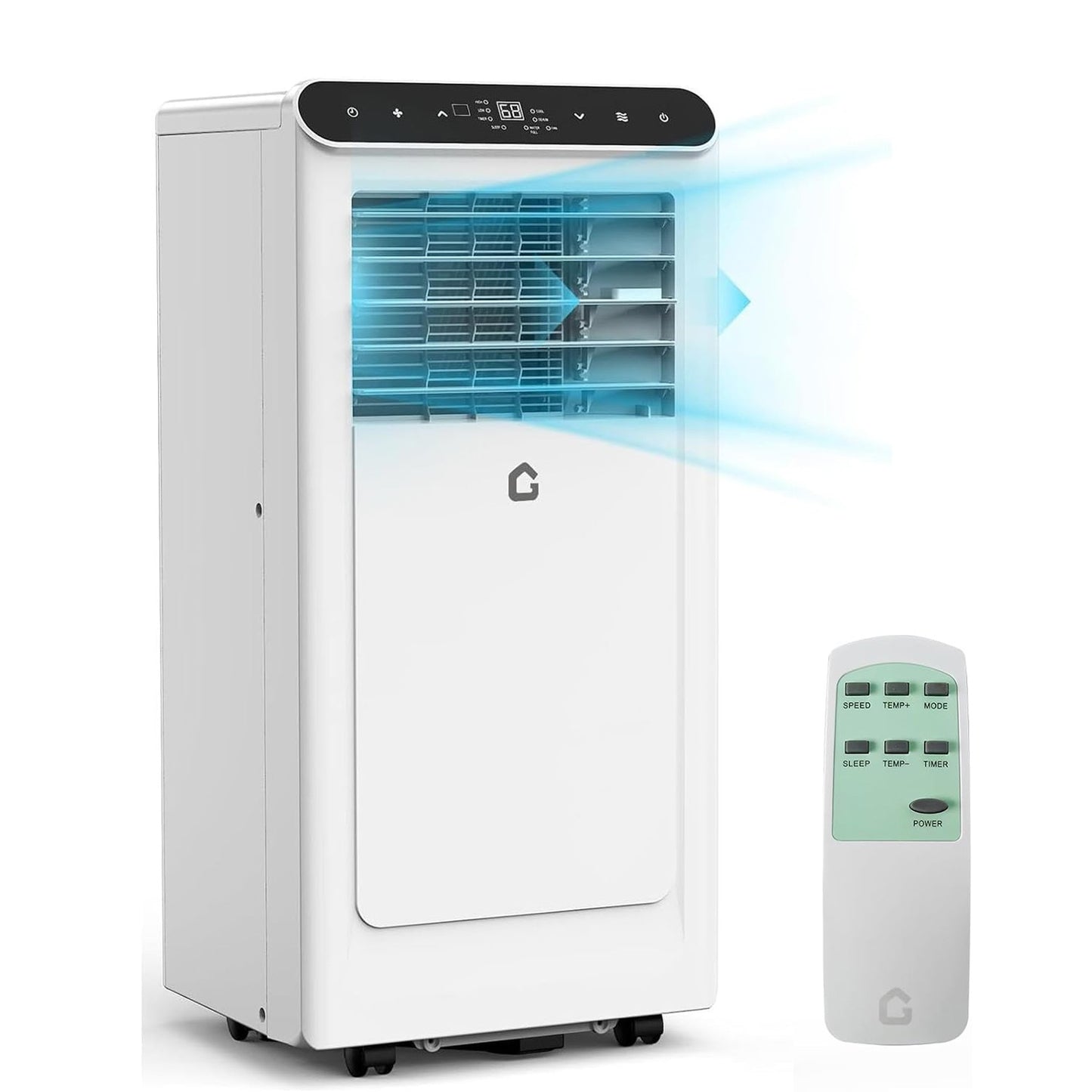Ar Condicionado Portátil de 8.000/10.000 BTU, 3 em 1 Sem Duto, Unidade AC Portátil com Ventilador de Oscilação Automática e Kit para Janelas Incluído