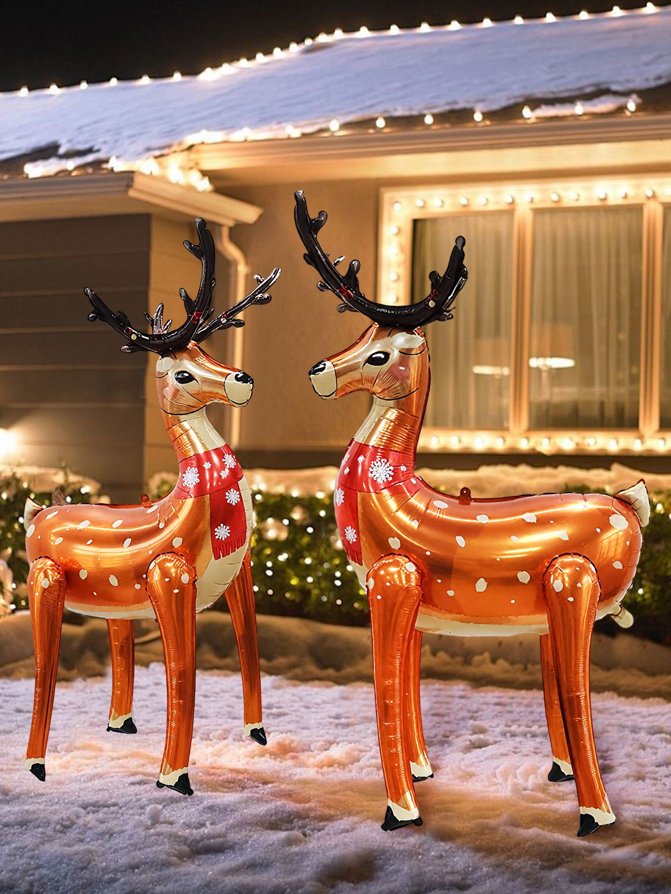 1/2pcs ?Standing Christmas Elk Balloon, Christmas Party, Winter Themed Birthday, Garden Deer Balloons, New Year Party Decoration