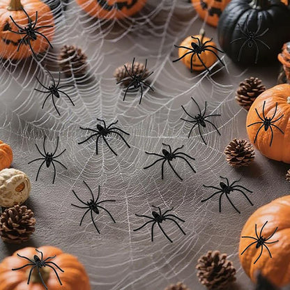 50/100Pcs Plastic Spider Halloween Black Fake Artificial Spider Toy For Prank Haunted House Decoration Navidad Party Supplies