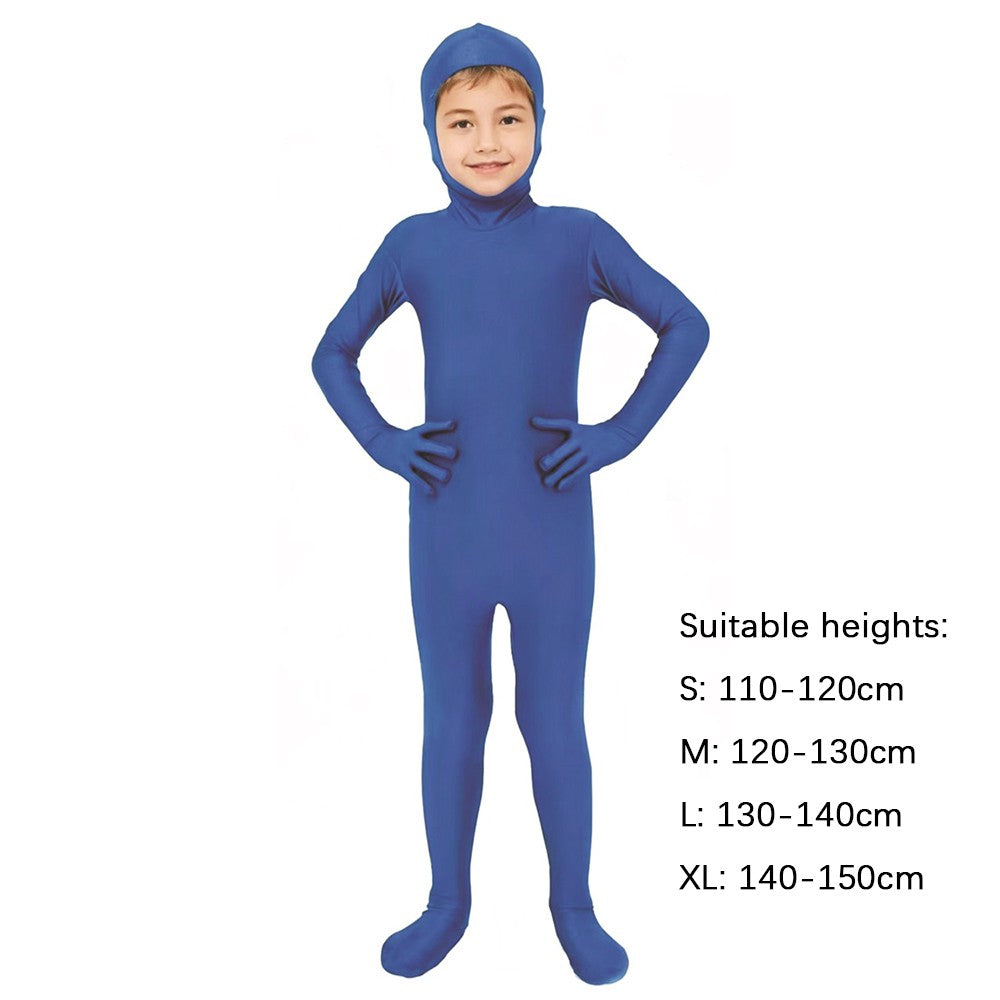 Kids Zentai Invisible Jumpsuit Cosplay Costume Bodysuits Halloween Carnival Skin Tight Suit Spandex Stretch Disappearing