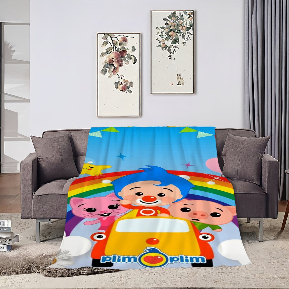Manta de sofá, cama, quarto, macia e confortável, estampada com desenho P-Plim P-Plim, ideal para viagens e presentes.