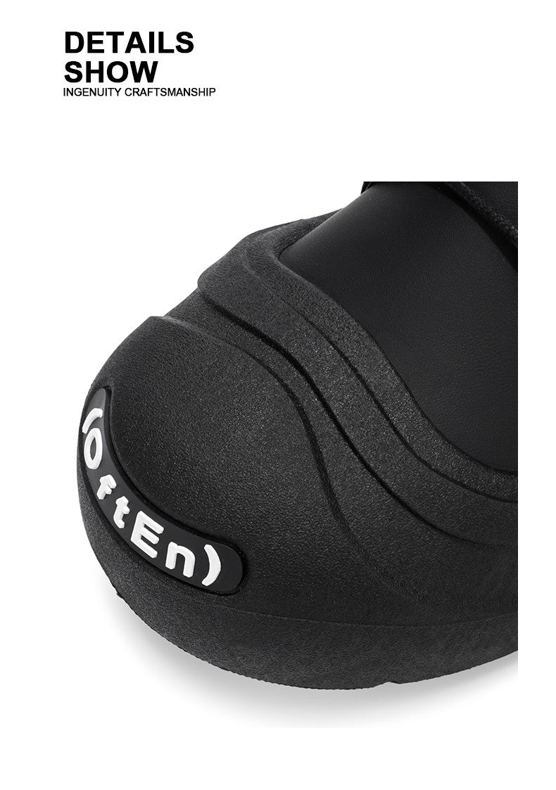 Large-size Autumn High-top Versatile Black Shoes, Men's Outdoor Anti-slip and Wear-resistant Casual Leather Boots