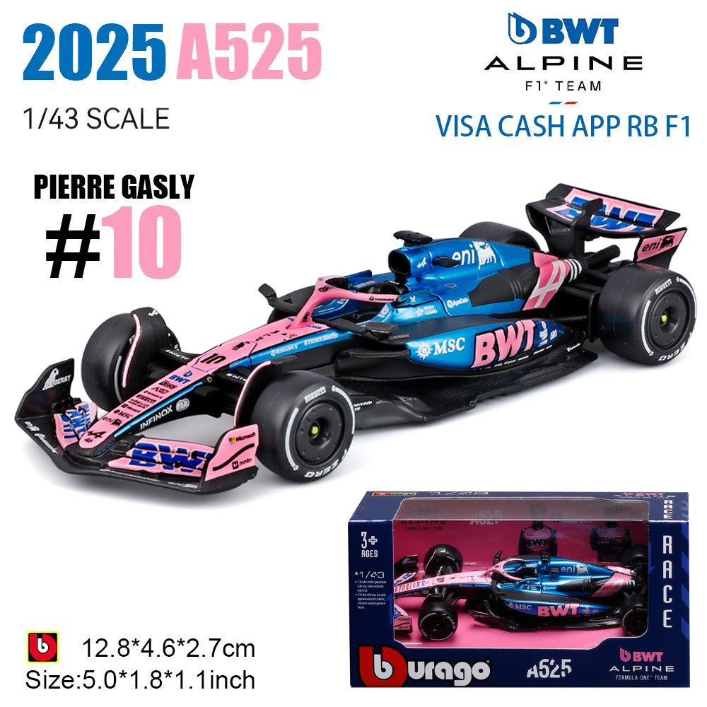 Novo em estoque Bburago 1:43 2025 F1 Japão Red Bull Rb21 Liga Modelos Miniatura Ferrari Sf25 #44 Rb21 Verstappen Mcl39 W16 ?Carro de Brinquedo