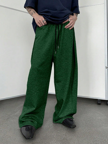 Autumn Men's Baggy Wide-leg Pants Outdoor Jogging Sweatpants Loose Straight Fashion Korean Casual Trousers Streetwear Black Gray