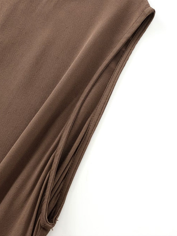 2024 Autumn and Winter New Arrivals Women's Simple Loose Round Neck Sleeveless V
