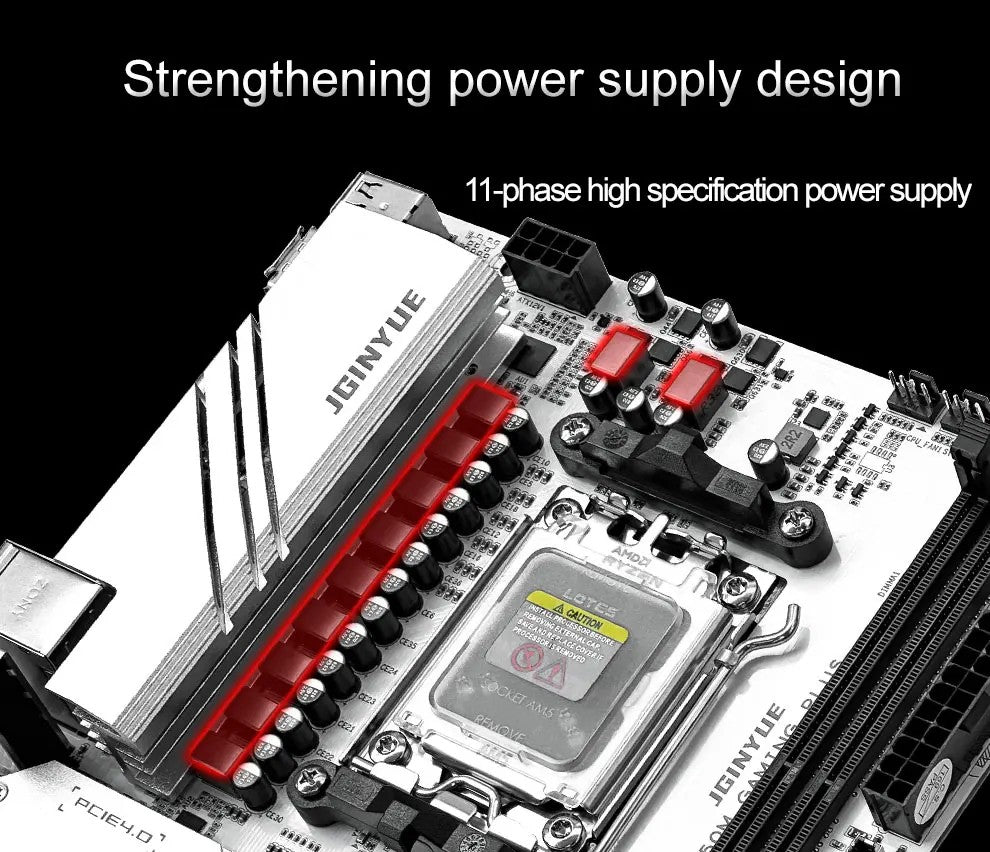 JGINYUE B650 Motherboard support AMD Ryzen 7600X/7700/7500F DDR5 PC desktop AM5 B650M GAMING PLUS AM5 B650