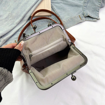 Vintage Style Women Handbag Brown Versatile Designer Shoulder Bag PU Leather Ladys Shell Purses Crossbody Bags