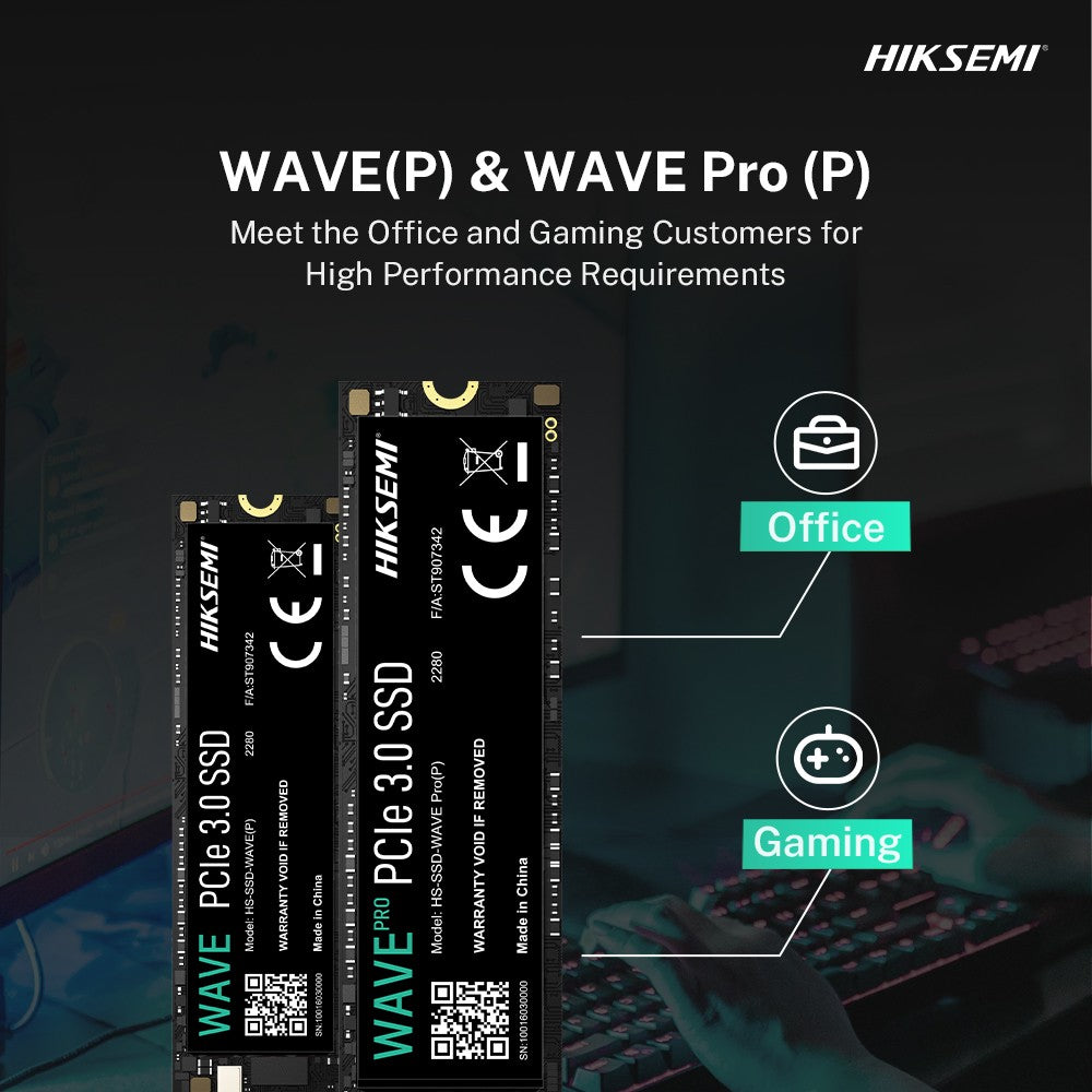 HIKSEMI WAVE (P) M.2 PCIe SSD – Até 2500MB/s de Leitura/Escrita! Compatível com Desktops, Laptops & Consoles de Jogos, 3D NAND para Estabilidade