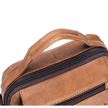 cowhide Large-capacity cowhide men's bag genuine leather single-shoulder bag high quality men's vertical crossbody bag as gift