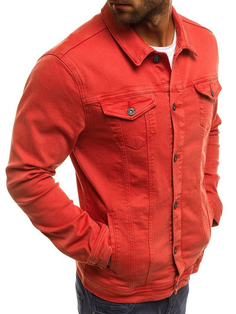 Retro Multiple pockets Men's denim Jacket 2025 Spring and Autumn Men's fashionable versatile slim fit Jacket coat