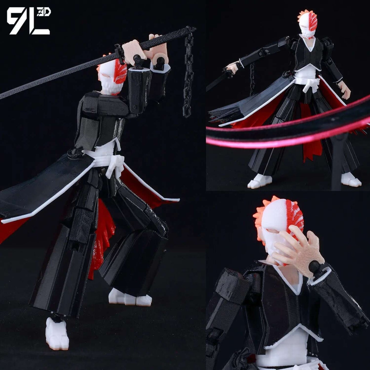 9L3D Lucky13 Titan 13 Ichigo Kurosaki Anime Action Figure Dummy 13 Espada Posável Máscara Oca Modelo Decoração Surpresa de Aniversário