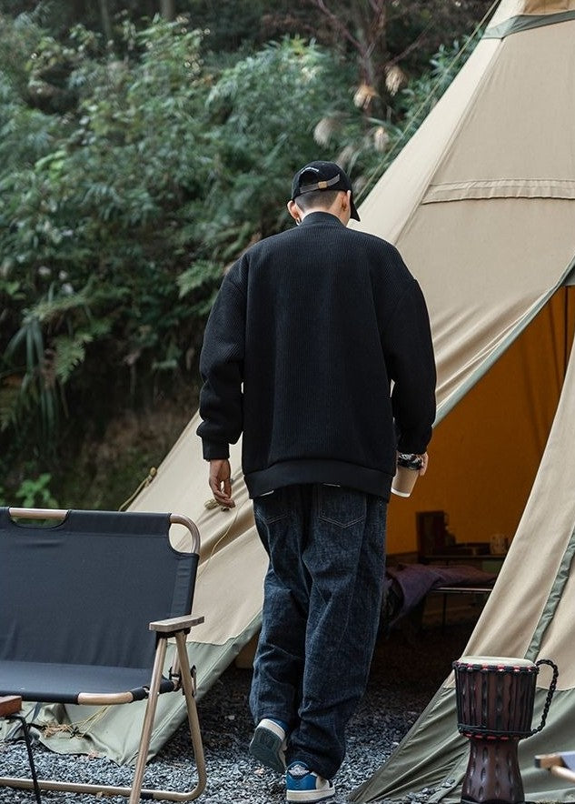 Oversize 300lb Men's Spring Fashion Baseball Jacket Vintage Loose Fit Pilot Coat Outerwear