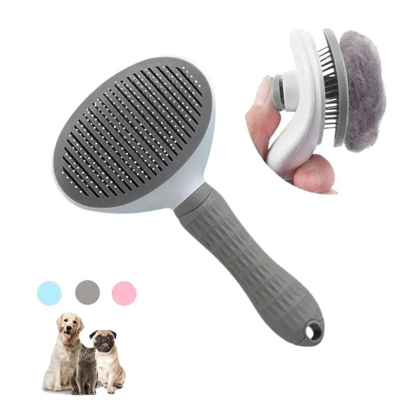 Escova de Pelo para Gatos e Cães Pente de Grooming e Cuidado Escova de Gatos Pente de Aço Inoxidável para Cães de Pelo Longo Limpeza de Animais de Estimação Acessórios para Gatos e Cães
