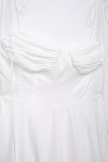 TFMLN New Elegant Women's Tierred Long Dress Summer Classic Fashion Solid Side Zipper Dresses High-Waist A-line Party Soft Dress