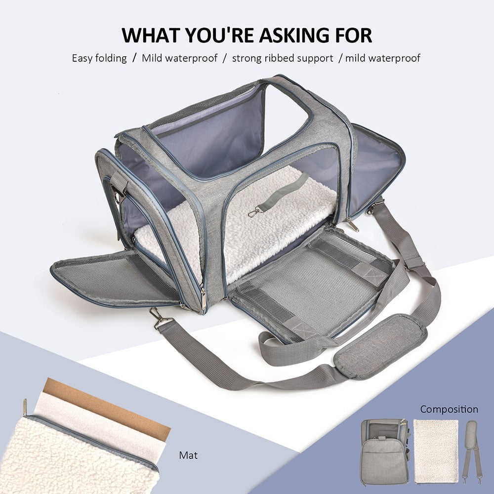 Bolsa de Transporte para Cães Mochila Soft de Lado Mochilas para Animais de Estimação de Gato Transportadores para Cães Bolsas de Viagem Aprovadas pela Companhia Aérea para Cães Pequenos Gatos Passeio