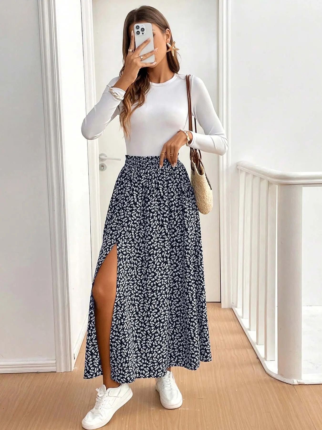 2025 new spring and summer large-size skirt casual loose women's large-size skirt