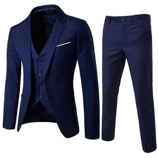 Korean Style Men Vest Pants Set Casual Business Buttons Cuff Vest Trousers Men Suit Wedding Groom Formal Suit