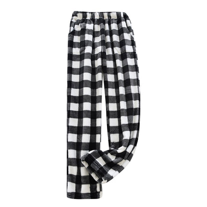 Women Pajama Pants Yoga Pants Elastic Waist Fuzzy Fleece Plaid Bottoms Soft Lounge Sleepwear With Pockets Plush Pajamas Pants