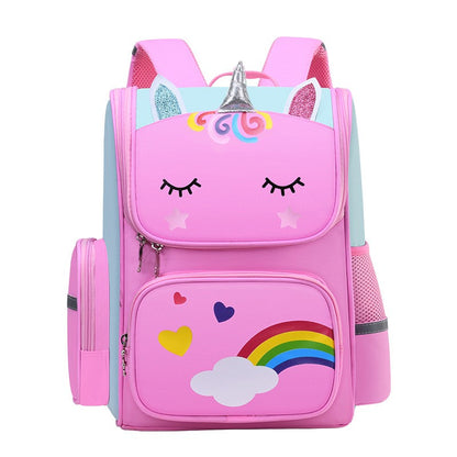 Mochila Infantil para Meninas Unicórnio Bolsa Escolar Olhos Arco-Íris Mochila para Adolescentes Viagem Impermeável