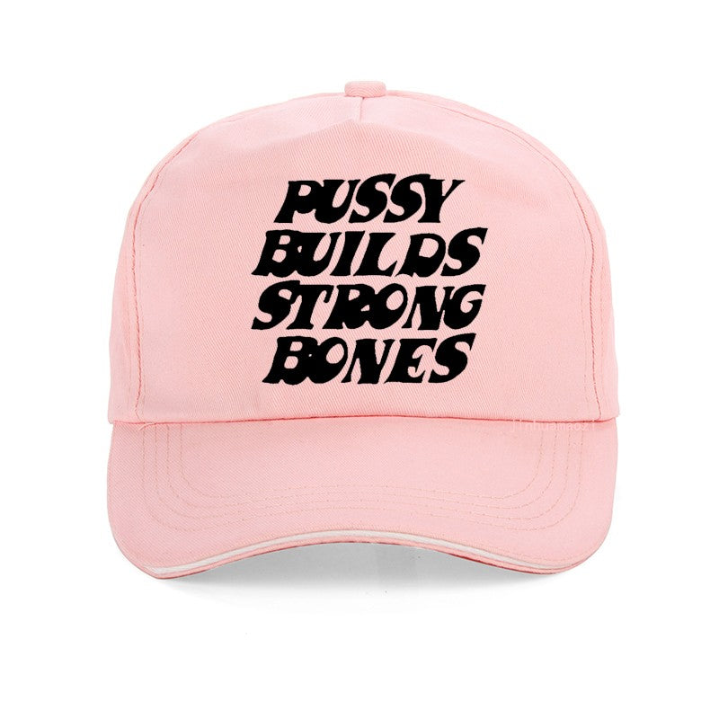Boné Pussy Builds Strong Bones Boné de beisebol vintage Hip-Hop ajustável para homens e mulheres casual chapéus de sol de verão