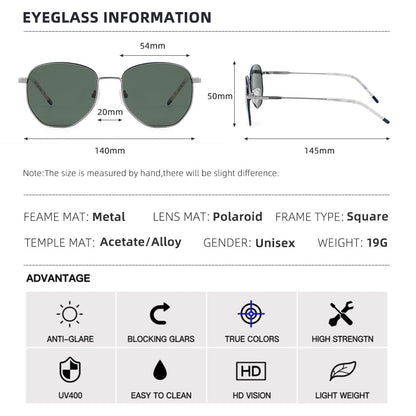 Square Polarized Sunglasses for Women Men Small Hexagonal Polygon Polarized Lens Trendy Sun Glasses Classic Shades UV400 Protect