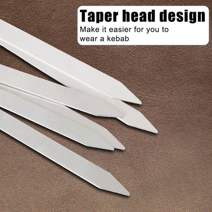 Outdoor Camping Picnic Stainless Steel Barbecue Skewer BBQ Utensil Flat BBQ Fork 6Pcs Wide BBQ Sticks Barbecue Supplies