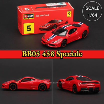 Bburago 1:64 Ferrari Modelo de Mini Carro, BB11 Enzo Réplica de Veículo de Metal F12tdf F40 458 488 GTB Miniatura de Metal Decoração de Casa Brinquedo de Menino