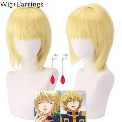 Anime Manga Hunter X Hunter Kurapika Cosplay Costume Wig Fingers Rings Chain Earrings Anime Uniforms Halloween Party Outfits